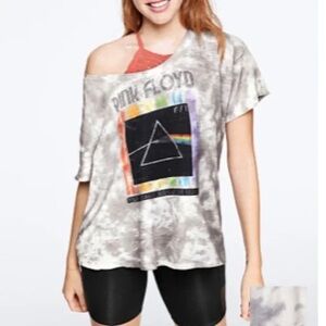 Pink Floyd Women's Tie-Dye Gray T-Shirt